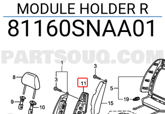 Honda 81160SNAA01 MODULE HOLDER R