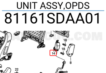 Honda 81161SDAA01 UNIT ASSY,OPDS