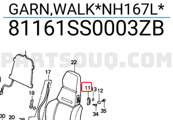 Honda 81161SS0003ZB GARN,WALK*NH167L*