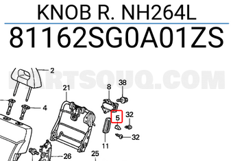 Honda 81162SG0A01ZS KNOB R. NH264L