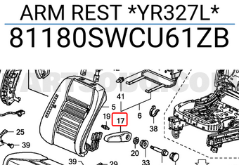 Honda 81180SWCU61ZB ARM REST *YR327L*