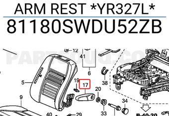 Honda 81180SWDU52ZB ARM REST *YR327L*