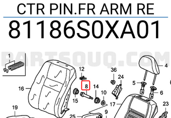 Honda 81186S0XA01 CTR PIN.FR ARM RE