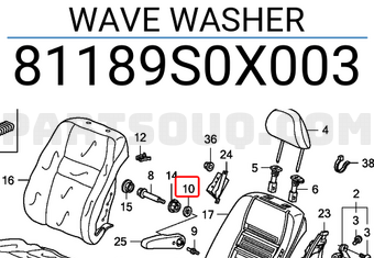 Honda 81189S0X003 WAVE WASHER