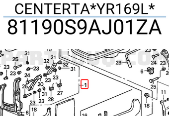 Honda 81190S9AJ01ZA CENTERTA*YR169L*