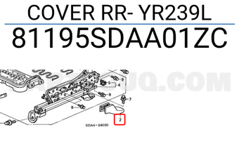 Honda 81195SDAA01ZC COVER RR- YR239L