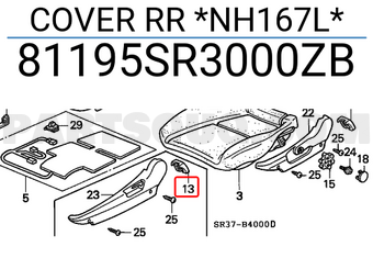 Honda 81195SR3000ZB COVER RR *NH167L*