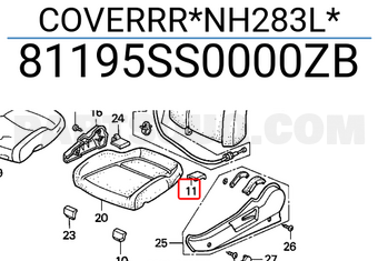 Honda 81195SS0000ZB COVERRR*NH283L*