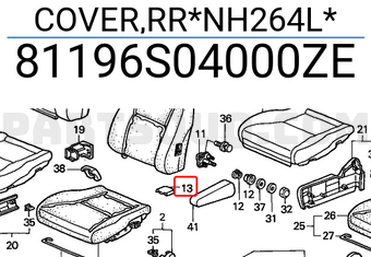 Honda 81196S04000ZE COVER,RR*NH264L*