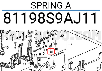 Honda 81198S9AJ11 SPRING A