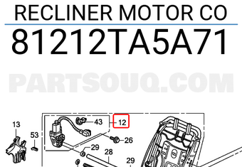 Honda 81212TA5A71 RECLINER MOTOR CO