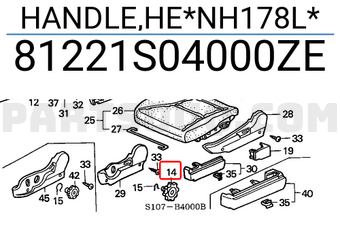 Honda 81221S04000ZE HANDLE,HE*NH178L*