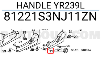 Honda 81221S3NJ11ZN HANDLE YR239L