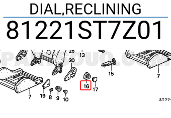 Honda 81221ST7Z01 DIAL,RECLINING
