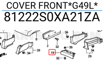 Honda 81222S0XA21ZA COVER FRONT*G49L*
