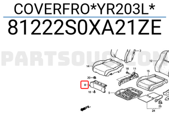 Honda 81222S0XA21ZE COVERFRO*YR203L*
