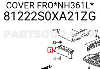 Honda 81222S0XA21ZG COVER FRO*NH361L*