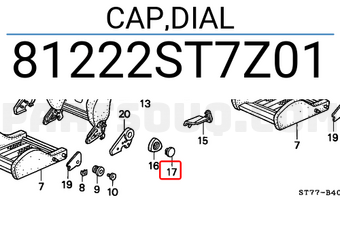 Honda 81222ST7Z01 CAP,DIAL