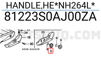 Honda 81223S0AJ00ZA HANDLE,HE*NH264L*