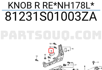 Honda 81231S01003ZA KNOB R RE*NH178L*