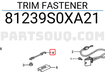 Honda 81239S0XA21 TRIM FASTENER