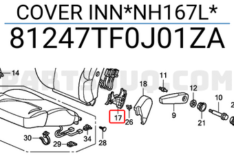 Honda 81247TF0J01ZA COVER INN*NH167L*