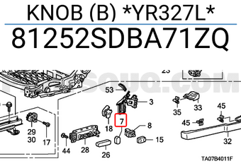 Honda 81252SDBA71ZQ KNOB (B) *YR327L*