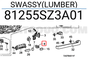 Honda 81255SZ3A01 SWASSY(LUMBER)