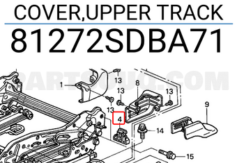 Honda 81272SDBA71 COVER,UPPER TRACK
