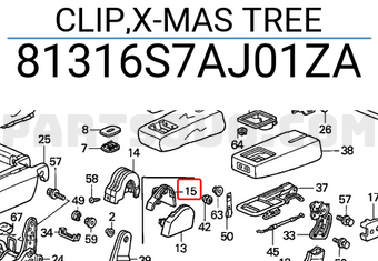 Honda 81316S7AJ01ZA CLIP,X-MAS TREE