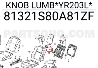 Honda 81321S80A81ZF KNOB LUMB*YR203L*