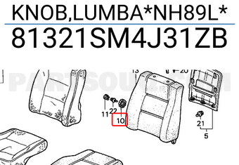 Honda 81321SM4J31ZB KNOB,LUMBA*NH89L*