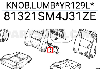 Honda 81321SM4J31ZE KNOB,LUMB*YR129L*