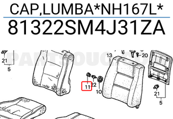 Honda 81322SM4J31ZA CAP,LUMBA*NH167L*
