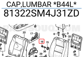Honda 81322SM4J31ZD CAP,LUMBAR *B44L*