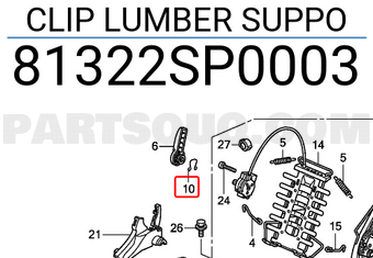 Honda 81322SP0003 CLIP LUMBER SUPPO