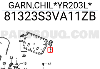 Honda 81323S3VA11ZB GARN,CHIL*YR203L*