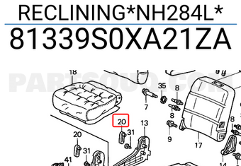 Honda 81339S0XA21ZA RECLINING*NH284L*