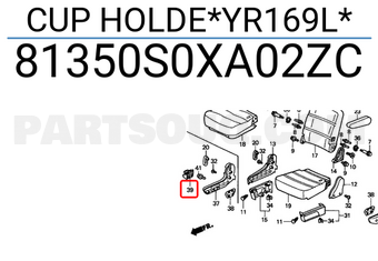Honda 81350S0XA02ZC CUP HOLDE*YR169L*
