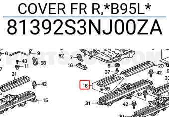Honda 81392S3NJ00ZA COVER FR R,*B95L*