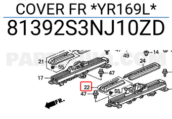 Honda 81392S3NJ10ZD COVER FR *YR169L*