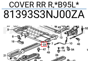 Honda 81393S3NJ00ZA COVER RR R,*B95L*