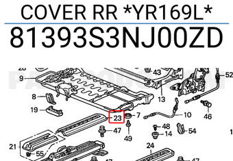 Honda 81393S3NJ00ZD COVER RR *YR169L*