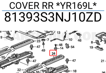 Honda 81393S3NJ10ZD COVER RR *YR169L*