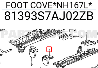 Honda 81393S7AJ02ZB FOOT COVE*NH167L*