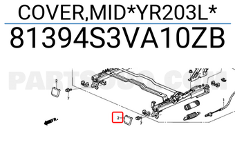 Honda 81394S3VA10ZB COVER,MID*YR203L*