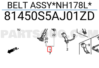 Honda 81450S5AJ01ZD BELT ASSY*NH178L*