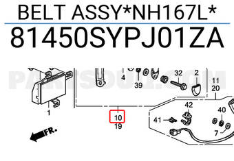Honda 81450SYPJ01ZA BELT ASSY*NH167L*