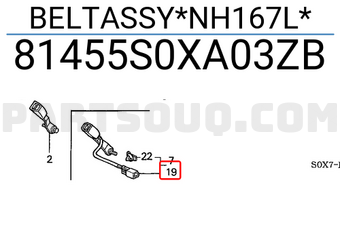 Honda 81455S0XA03ZB BELTASSY*NH167L*