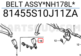 Honda 81455S10J11ZA BELT ASSY*NH178L*
